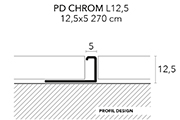 Хромированный и латунный профиль CHP12, LP12