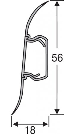 напольный плинтус с встроенным коробом и гибкими краями TIS
